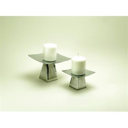MODERN DAY ACCENTS Modern Day Accents 3510 Alum Pedestal Candleholders - Set of 2 3510